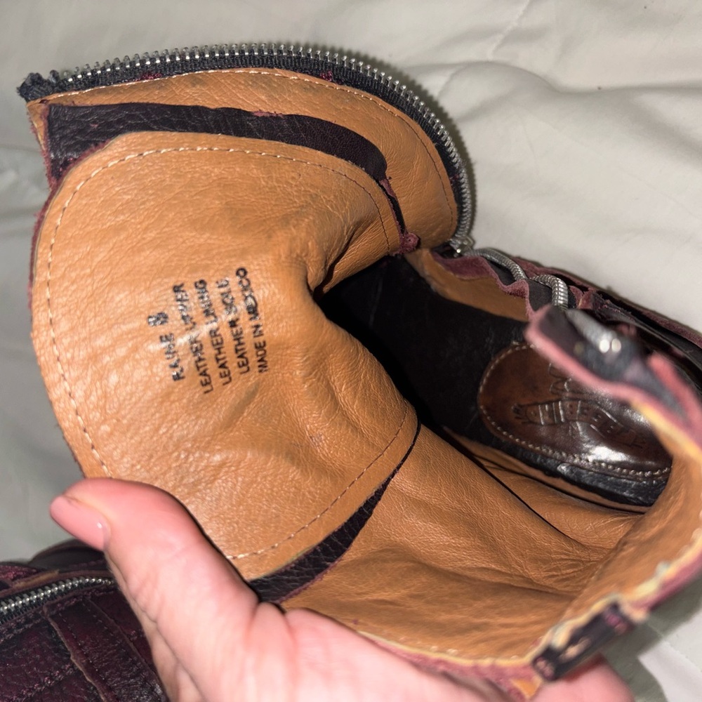 Freebird by Steven Wine Leather Buckle Strap Ankle Boots - Picture 5 of 13
